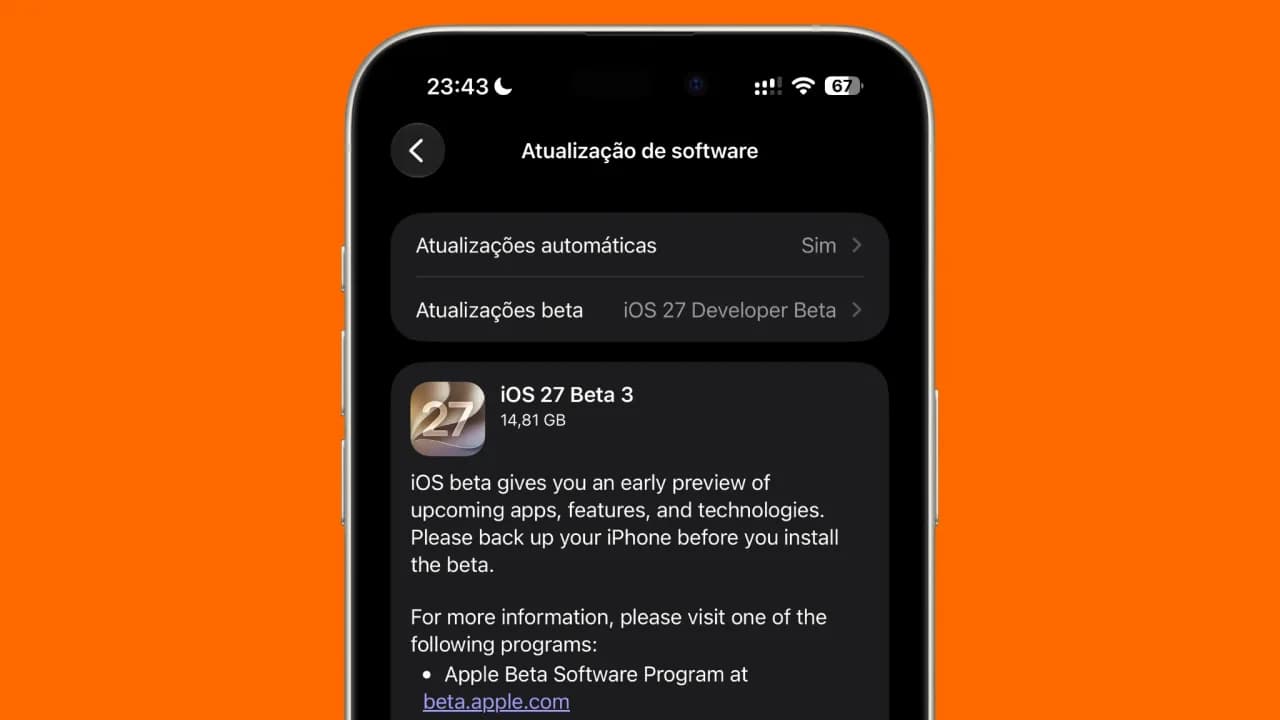 iOS 27 beta 3 chega com foco em estabilidade e correções antes de setembro