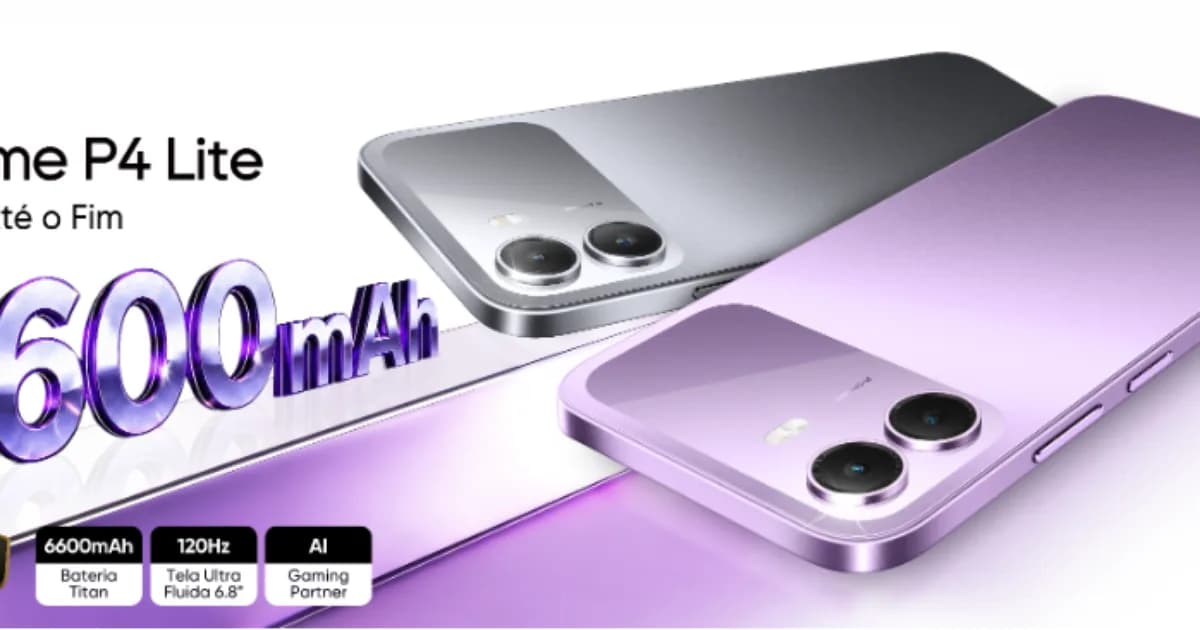 realme P4 Lite chega ao Brasil com bateria de 6.600 mAh e tela 120Hz
