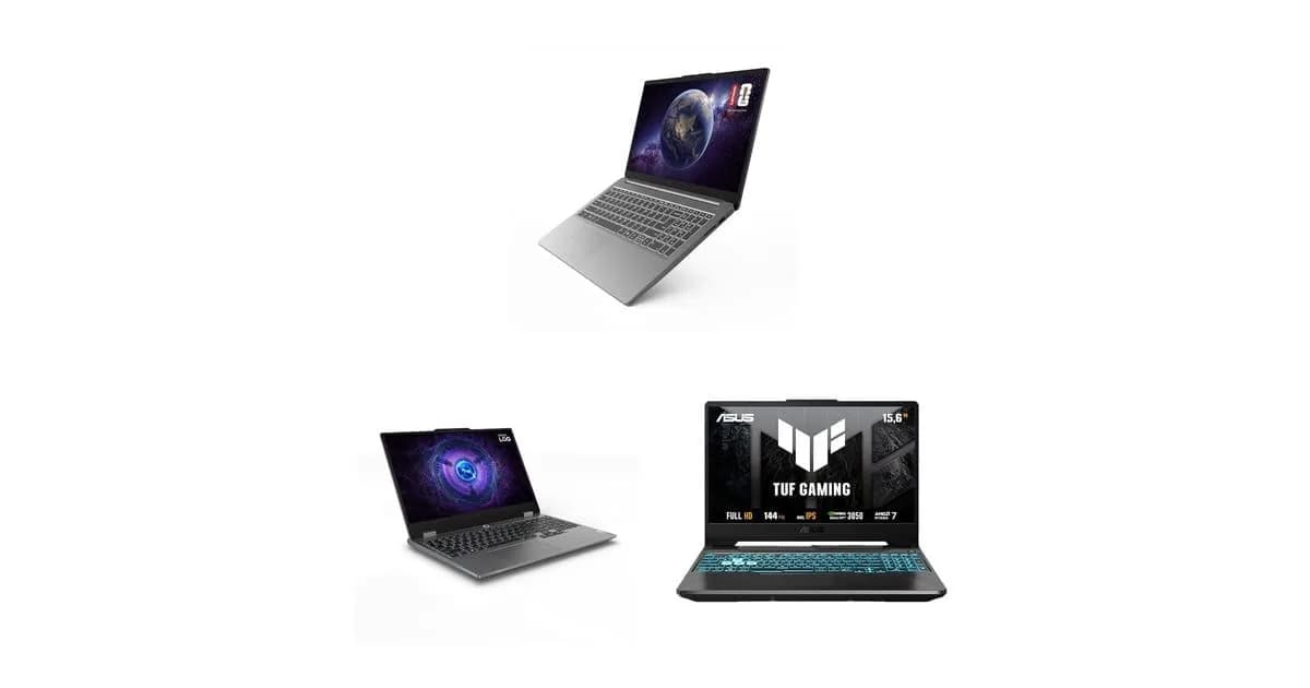 Notebooks gamer Lenovo LOQ e ASUS TUF com tela 144Hz na Amazon