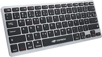C3Tech K-BT50BK: Teclado Bluetooth recarregável, 78 teclas TKL—R$106,31