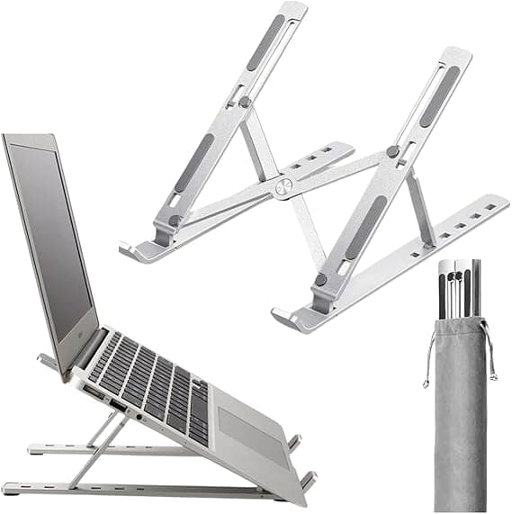 Suporte Dobrável Premium para Notebook: 6 ângulos, estojo por R$23,65