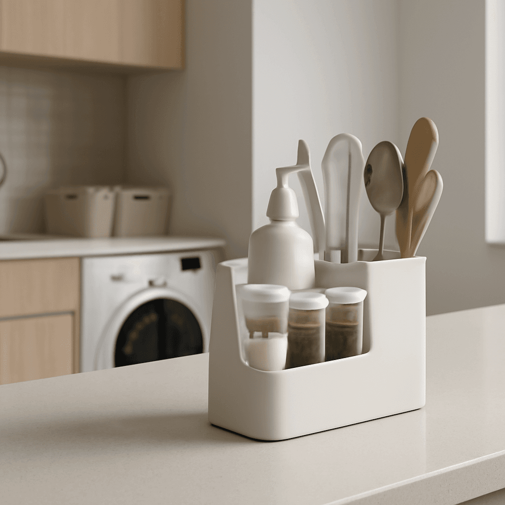organizador compacto que otimiza a cozinha e facilita a rotina doméstica