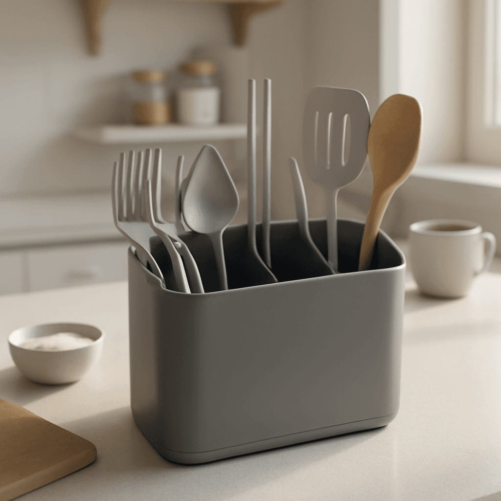 Porta-talheres multiuso que facilita a organização e o dia a dia na cozinha