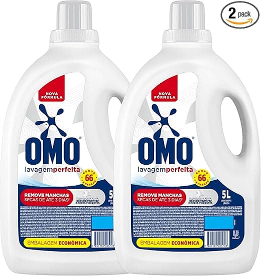 OMO Lavagem Perfeita: 2×5 L por R$131,83 na Amazon — alto rendimento