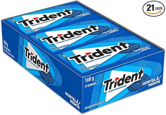 Trident Hortelã Sem Açúcar — Caixa com 21 unid. por R$49,99 na Amazon