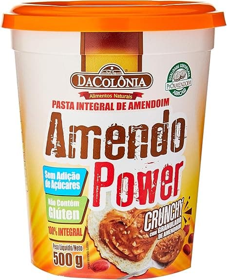 Amendopower Crunchy: Pasta de amendoim integral com granulado R$19,90