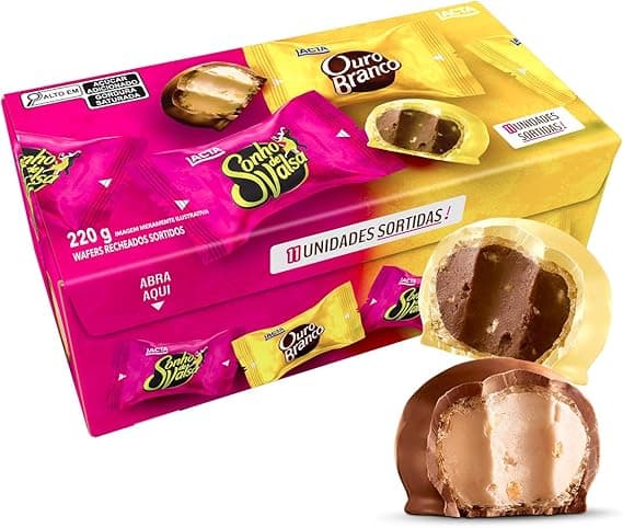 Caixa 220g Sonho de Valsa e Ouro Branco por R$21,90 na Amazon