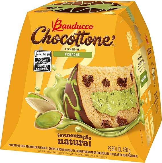Bauducco Chocottone Maxi Pistache 450 g na Amazon por R$34,49