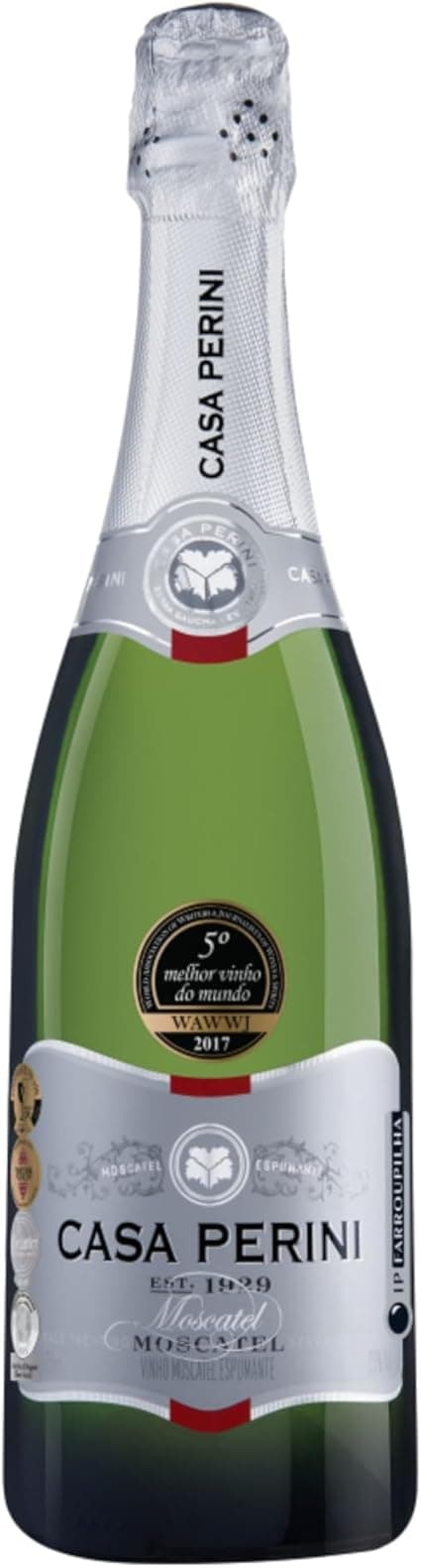 Casa Perini Moskatel 750 ml: espumante acessível R$48,90 (7,5% alc.)