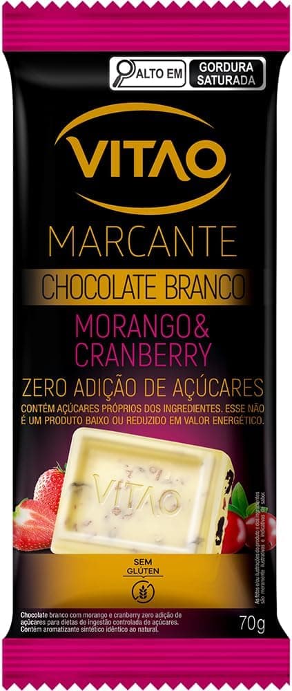 Choco Branco com Morango e Cranberry Vitao 70 g — R$16,05 na Amazon