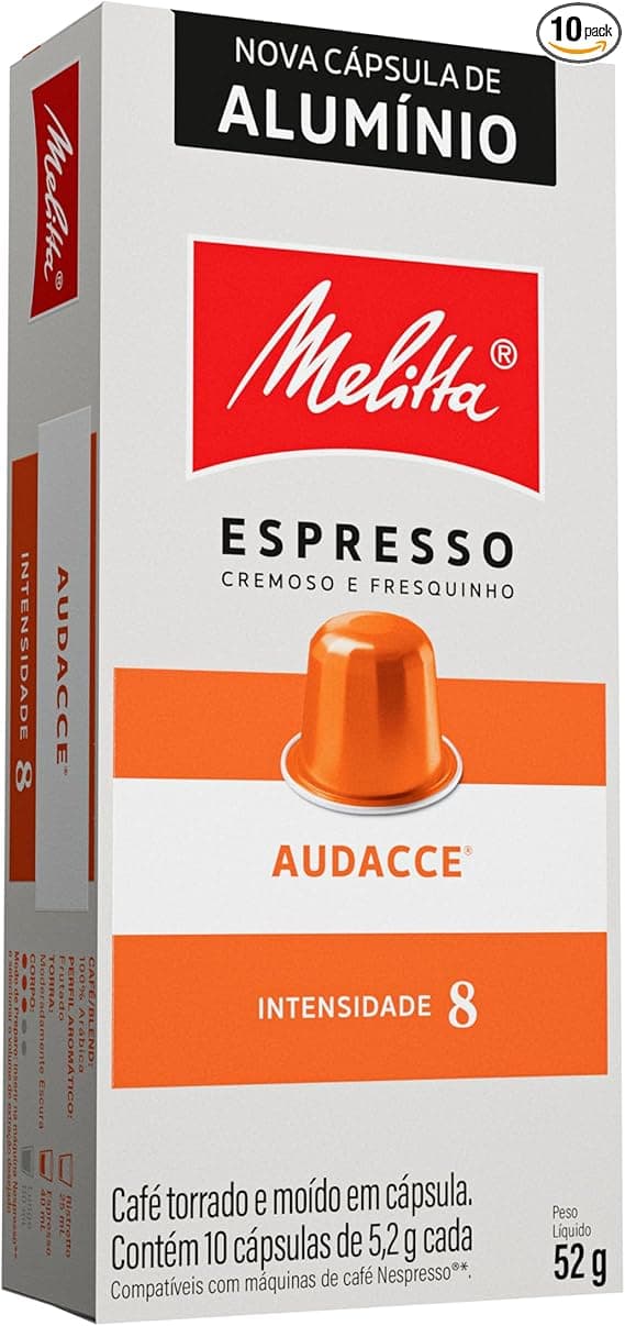 Melitta Audacce 8 – Cápsulas compatíveis Nespresso, R$25,50 Amazon
