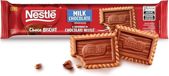 Nestlé Chocobiscuit Ao Leite 78g por R$7,89 na Amazon, crocante ideal