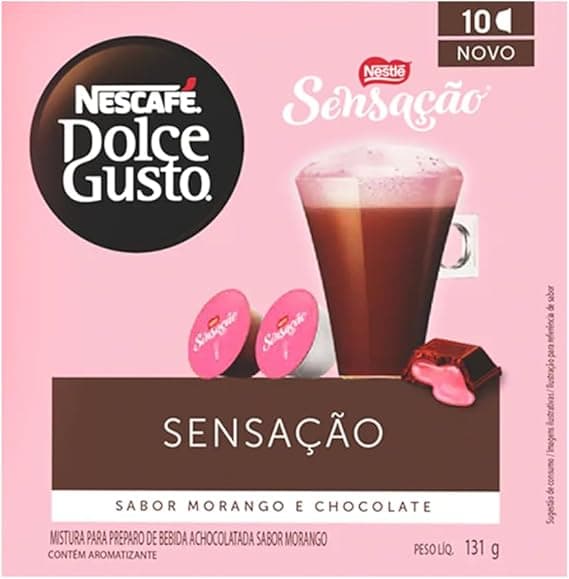 Dolce Gusto Sensação: 10 cápsulas Morango e Chocolate por R$23,62
