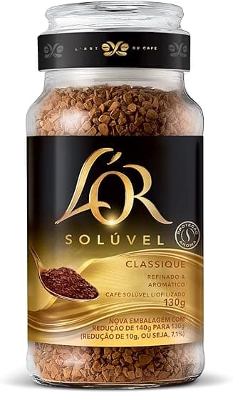 L’OR Classique Solúvel em pote de vidro 130 g por R$43,82 na Amazon