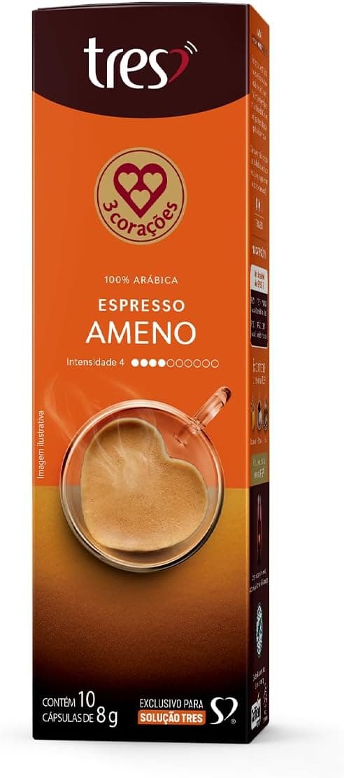 Espresso Ameno 3 Corações 10 cápsulas por R$22,81 na Amazon frete grátis