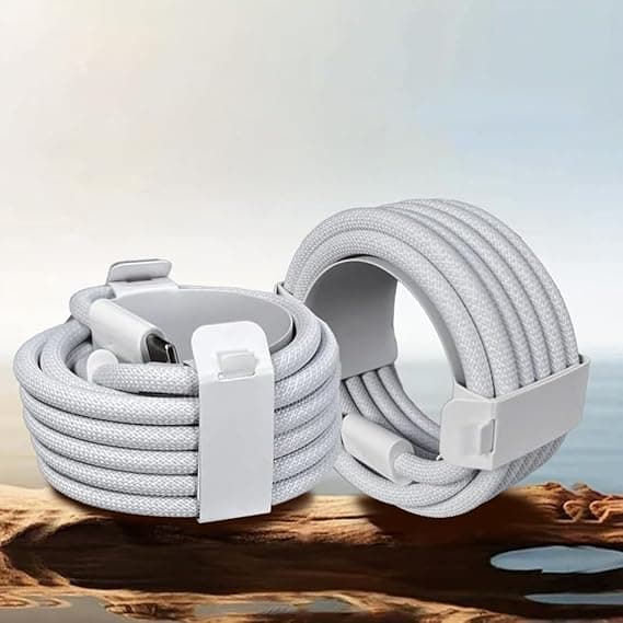 Kit com dois cabos USB-C 60W 1,5 m Branco – R$35,78 na Amazon