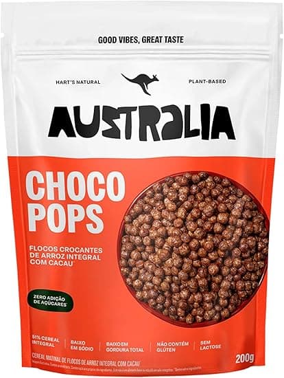 Hart’s ChocoPops Australia cereal vegano sem açúcar, 200 g por R$26,90