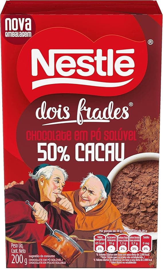 Nestlé Dois Frades 200 g chocolate em pó 50% cacau por R$24,86 Amazon