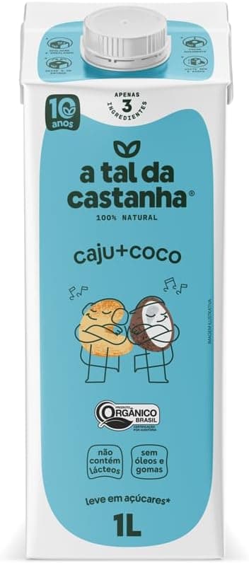 3 Corações Castanha de Caju + Coco: bebida 1L por R$21,90 na Amazon