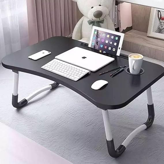 Mesa portátil dobrável para notebook: uso na cama, sofá ou escritório
