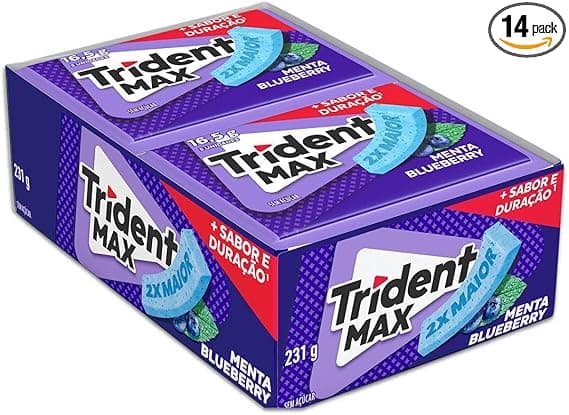 Chiclete Trident Max Menta Blueberry Sem Açúcar — 14 un. por R$56,38