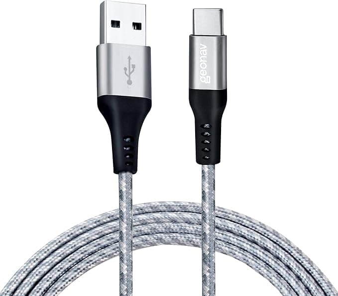 Geonav Cabo USB-C 1,5 m nylon trançado com 38W cai a R$14,50 na Amazon
