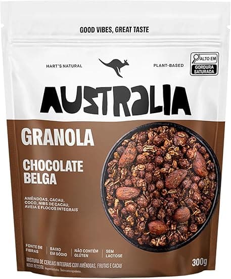 Hart’s Granola Belgian Chocolate 300 g — R$39,90 Amazon vegana