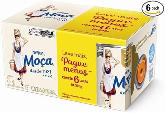 Pack de 6 latas MOÇA Integral 395 g R$61,90 na Amazon com frete grátis