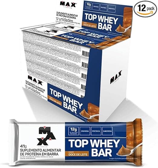 Max Titanium Top Whey Bar 12x41g Doce De Leite — R$74,90 Frete Grátis