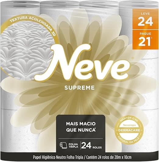 Neve Supreme Folha Tripla: 24 rolos por R$42,29 com 10% desconto
