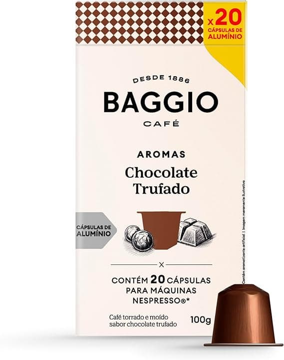 Cápsulas Baggio Aroma Chocolate Trufado (20) por R$41,00 na Amazon