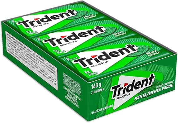 Trident Menta Sem Açúcar: 21 chicletes de 8 g por R$48,90