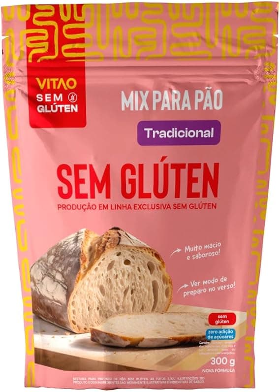 Vitao Mix Pão Sem Glúten por R$16,01 na Amazon frete grátis