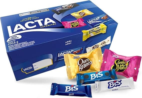 Lacta Favoritos: caixa de chocolates 250,6 g por R$22,44 frete grátis