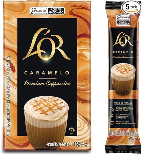 Cappuccino Premium L’OR Caramelo: 8 sachês por R$22,57 na Amazon