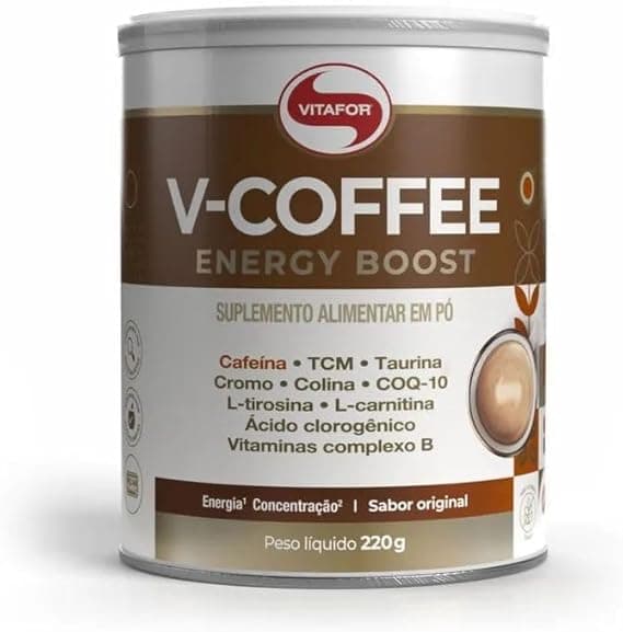 V-Coffee Energy Boost Vitafor 220g a R$69,90: energia e foco