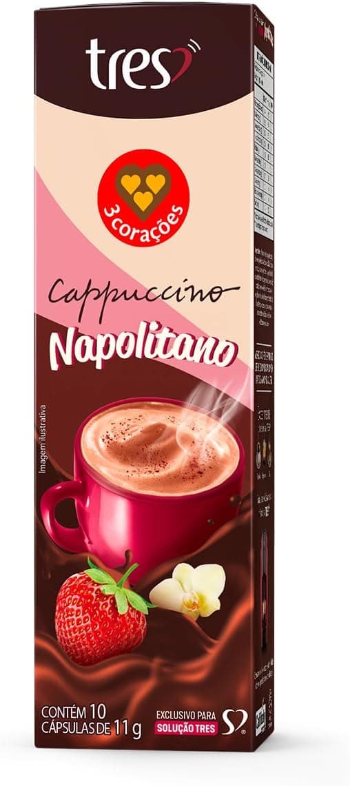 Napolitano Cappuccino TRES 3 Corações: 10 cápsulas por R$23,99 Amazon