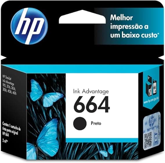 HP 664 Preto Original: preço caiu para R$55,75; até 120 páginas