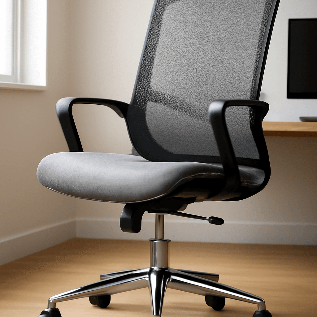 Cadeira de escritório ergonômica que proporciona conforto e ventilação para o dia a dia