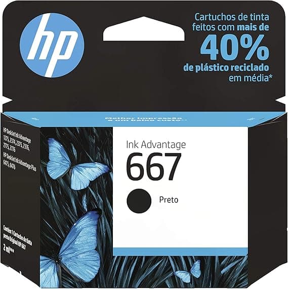 HP 667 Preto Original para DeskJet: R$54,81 à vista e envio rápido