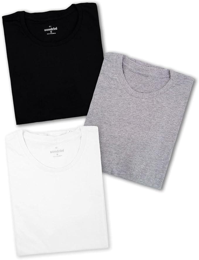 Kit Sandrini: 3 Camisetas Masculinas em Algodão Premium por R$46,99