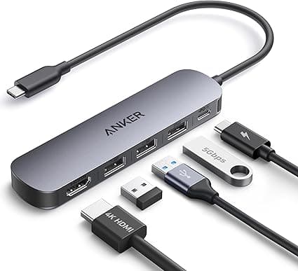 Anker USB-C Hub 5 em 1: HDMI 4K@30Hz, PD 100W, de R$169,00 a R$128,99