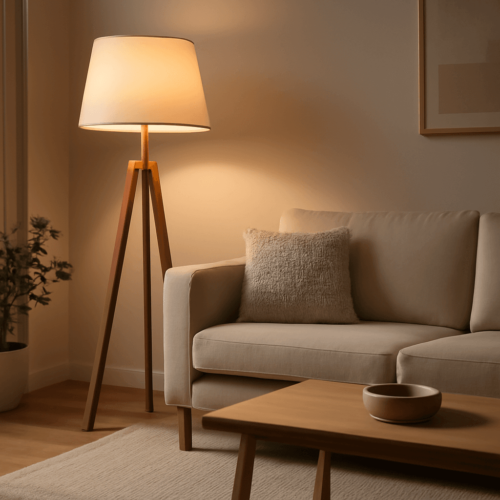 Luminária de chão que ilumina com conforto e valoriza a decoração da casa