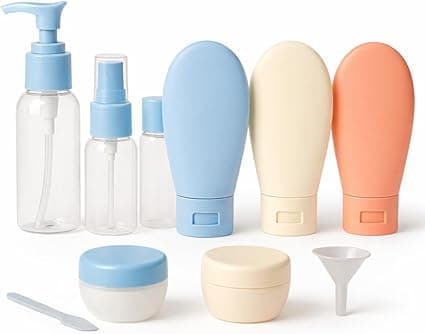 Kit 11 Frascos de Viagem Recarregáveis: compacto e anti-vazamento