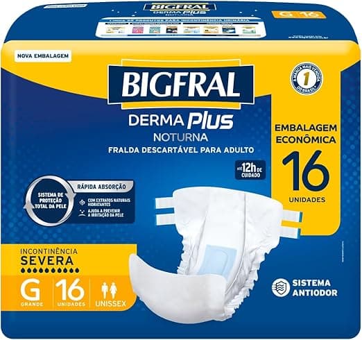 Bigfral Derma Plus Noturna Economica G 16 Unidades por R$55,30 Amazon