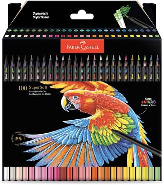 Lápis Faber-Castell Ecolápis Supersoft: 100 cores por apenas R$199,90