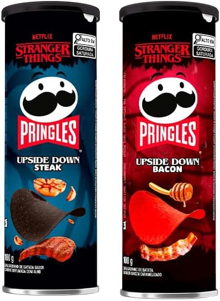 Pringles Stranger Things: Bacon e Steak 100g, pack 2x100g por R$18,99