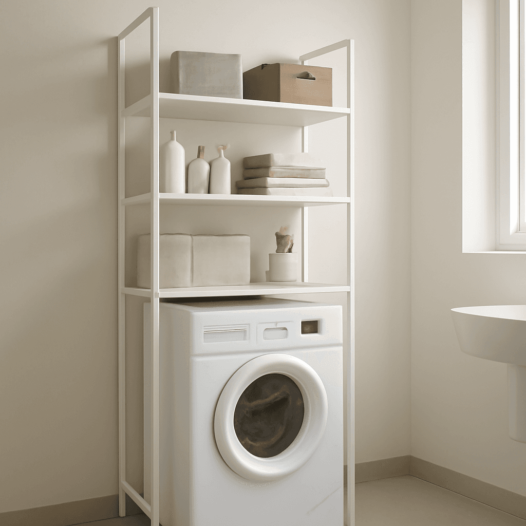 Rack organizador para lavanderia e banheiro otimiza espaços pequenos com praticidade