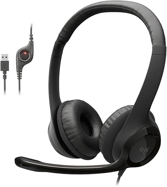Logitech H390: USB com almofadas e microfone com redução de ruído