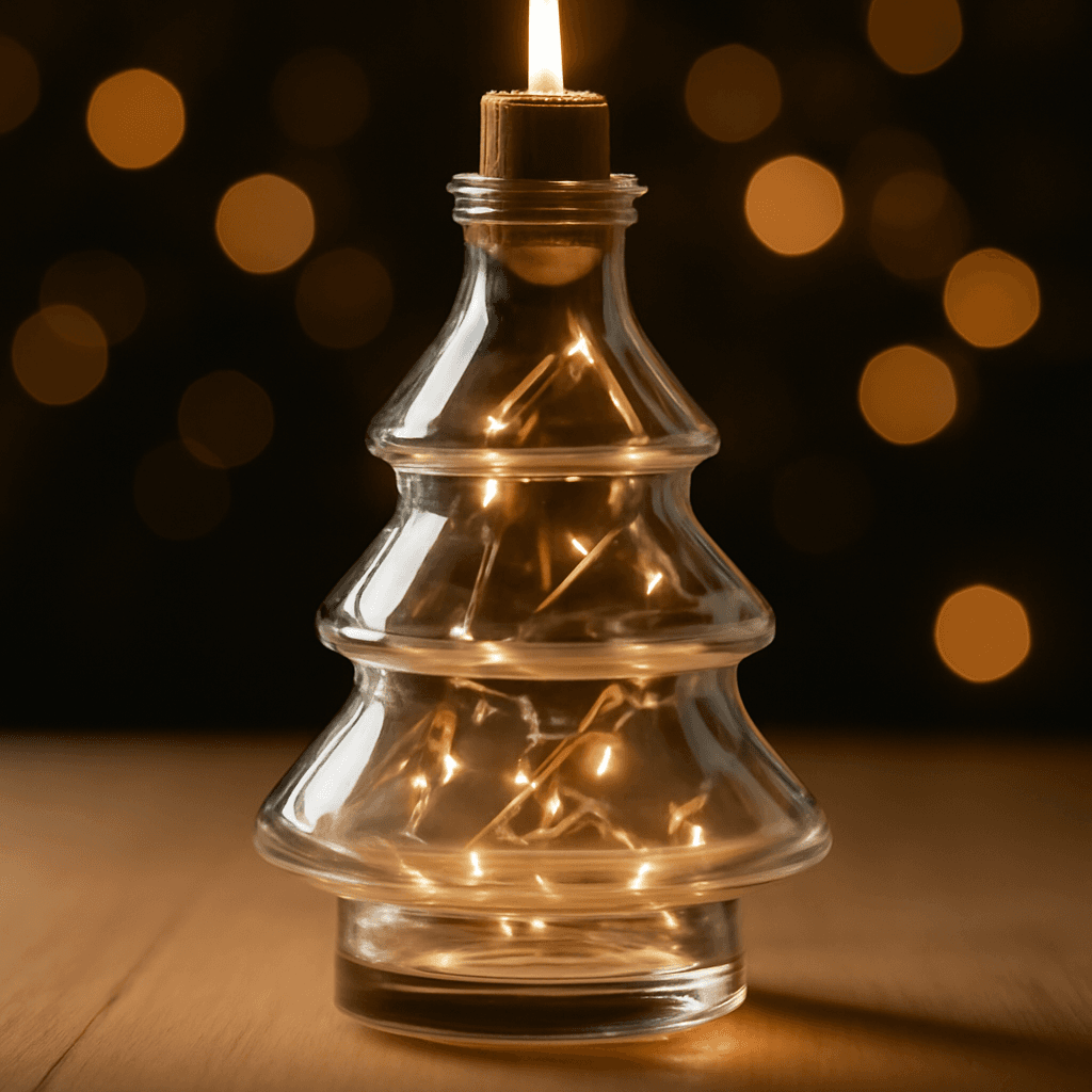 Garrafa decorativa em vidro que ilumina e valoriza ambientes na decoração natalina